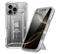 Supcase Coque Intégrale pour iPhone 16 Pro Antichoc Béquille Support Transparent