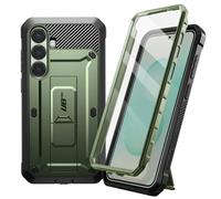 SUPCASE Coque pour Samsung Galaxy S25 avec 2 Protecteurs d’Ecran Avant (sans Film + avec Film) [Protection Robuste Qualité Militaire] avec Support Béquille & Clip Ceinture pour Samsung S25, Vert
