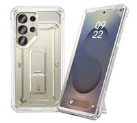SUPCASE Coque pour Samsung Galaxy S25 Ultra avec 2 Protecteurs d’Ecran Avant (sans Film + avec Film) [Protection Qualité Militaire] (UB Pro) avec Béquille & Clip Ceinture pour S25 Ultra, Transparent