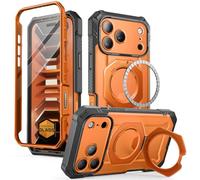 SUPCASE Coque UBGrip Pro pour iPhone 17 Pro — MagSafe, verre trempé, support métal réglable, Corail