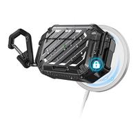 SUPCASE Coque pour AirPods Pro 2/1 avec Verrou & Mousqueton, [Étanche IP68] [Protection Qualité Militaire] [Chargement sans Fil Compatible] Coque Rigide Anti-Rayure pour AirPods Pro 2e/1re Gén, Noir