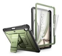 SUPCASE Coque pour iPad Air 13 Pouces (2025/2024) avec Fente Stylet [Support Pliable & Protecteur d'écran Intégré] Protection Robuste Qualité Militaire Intégrale pour iPad Air 13" M3/M2, Vert