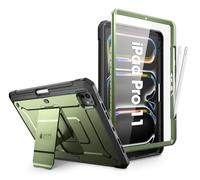 SUPCASE Coque pour iPad Pro 11 Pouces M4 2024 avec Porte-Stylet [Support Pliable & Protecteur d'écran Intégré] Protection Qualité Militaire Robuste Intégrale pour iPad Pro 11" M4 2024 5e Gén, Vert