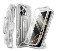 SUPCASE Coque pour iPhone 16 Pro avec Protecteur d'écran Intégré (Unicorn Beetle Pro) [Support Repliable & Clip Ceinture] [Protection Militaire] Antichoc Intégrale pour iPhone 16 Pro 6,3", Transparent