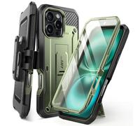 SUPCASE Coque pour iPhone 16 Pro avec Protecteur d'écran Intégré (Unicorn Beetle Pro) [Support Repliable & Clip Ceinture] [Protection Militaire] Antichoc Intégrale pour iPhone 16 Pro 6,3", Vert