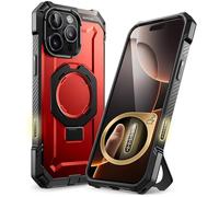 SUPCASE Coque pour iPhone 16 Pro Max avec Support Anneau Pliable (UB Grip) [MagSafe Compatible] [Protection Anti-Chute Qualité Militaire] Coque Magnétique Robuste pour iPhone 16 Pro Max 6,9" (Rouge)