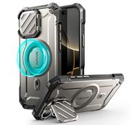 SUPCASE Coque pour iPhone 16 Pro Max Magnétique avec Protecteur Caméra Support Réglable [MagSafe Compatible] (UBMag XT) Protection Militaire Robuste avec Béquille pour iPhone 16 Pro Max 6,9", Gris