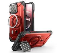 SUPCASE Coque pour iPhone 16e/15/14/13 avec Protecteur Caméra Support Réglable [MagSafe Compatible] (UBMag XT) [Béquille Intégrée] [Protection Militaire] Coque Magnétique pour iPhone 16e 6,1", Rouge