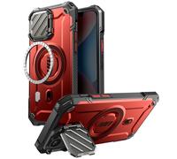 SUPCASE Coque pour iPhone 16e/15/14/13 avec Protecteur Caméra Support Réglable [MagSafe Compatible] (UBMag XT) [Béquille Intégrée] [Protection Militaire] Coque Magnétique pour iPhone 16e 6,1", Rouge