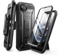SUPCASE Coque pour iPhone 17e/16e avec Protecteur d'Ecran (UB Pro), [Support Pliable et Clip Ceinture Intégrés] [Protection Qualité Militaire] Coque Intégrale pour iPhone 17e/16e 6,1'', Noir