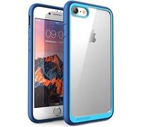 SUPCASE Coque pour iPhone SE 2022, iPhone SE 2020, iPhone 8, iPhone 7 [Unicorn Beetle Style] Protection Ultra-Fine Transparente Antichoc Anti-Rayures avec Bumper TPU (Bleu)
