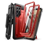SUPCASE Coque pour Samsung Galaxy S25 Ultra avec 2 Protecteurs d’Ecran Avant (sans Film + avec Film) [Protection Qualité Militaire] (UB Pro) avec Béquille & Clip Ceinture pour S25 Ultra, Rouge