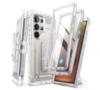 SUPCASE Coque pour Samsung Galaxy S25 Ultra avec 2 Protecteurs d’Ecran Avant (sans Film + avec Film) [Protection Qualité Militaire] (UB Pro) avec Béquille & Clip Ceinture pour S25 Ultra, Transparent