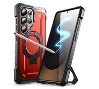 SUPCASE Coque pour Samsung Galaxy S25 Ultra avec Support Anneau Pliable (UB Grip) [MagSafe Compatible] [Adapté au S Pen] [Protection Militaire] Coque Magnétique Robuste pour S25 Ultra, Rouge