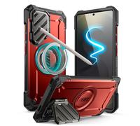 SUPCASE Coque pour Samsung Galaxy S25 Ultra Magnétique avec Support Protection Caméra [Adapté au S Pen] [MagSafe Compatible] Qualité Militaire (UBMag XT) Coque Antichoc pour Samsung S25 Ultra, Rouge