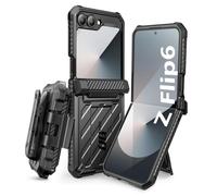 SUPCASE Coque pour Samsung Galaxy Z Flip 6 avec Support Béquille et Clip Ceinture [Protecteur d’Ecran Intégré] [Protection de Charnière] Protection Intégrale Robuste pour Samsung Z Flip 6/5, Noir