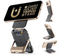SUPCASE Porte-Cartes Magsafe avec Support, Portefeuille Magnétique 3000g [Maintien 5 Cartes] [Blocage RFID] Réglable Support Téléphone Trépied Wallet pour iPhone 17/16/15/14/13/12 Série, Desert