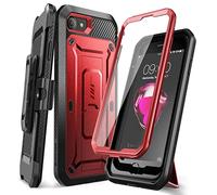 SUPCASE Unicorn Beetle Pro Coque pour iPhone SE 2022/2020/8/7, Protection d'écran intégrale intégrée, Rouge