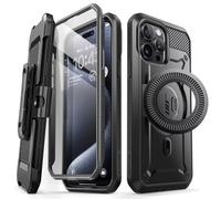 SUPCASE Unicorn Beetle Pro Mag Coque pour iPhone 15 Pro Max 6,7", Compatible avec MagSafe, Coque intégrale Robuste avec Protecteur d'écran intégré, béquille et Clip Ceinture (Noir)