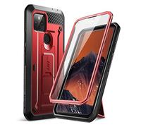 SUPCASE Unicorn Beetle Pro Series Coque Robuste intégrale avec Protecteur d'écran intégré pour Google Pixel 4A 5G (2020) 6,2" Rouge métallisé