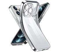 Supdeal Coque Crystal Clear pour iPhone 12 Pro Max, Jamais Jaune avec Protection de la Caméra, Étui Housse de Téléphone Portable Transparente en Silicone Ultra Fine et Légère, 6,7", Argent