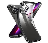 Supdeal Coque Crystal Clear pour iPhone 13 Pro Max, Jamais Jaune avec Protection de la Caméra, Étui Housse de Téléphone Portable Transparente en Silicone Ultra Fine et Légère, 6,7", Noir