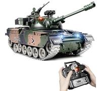 Supdex RC Char US M60, Tank Telecommande 1/18, Réservoir Télécommandé 2.4Ghz, Maquette Char Jouets avec Fumée, LumièRes, Son et Recul pour Enfants et Adultes, Réservoir Télécommandé Tir BBS