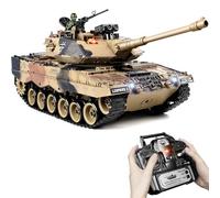 Supdex Tank Telecommande 1/18, Leopard 2 Char Télécommandé 2,4GHz, Télécommande Modèle Char de Combat, Télécommande Crawler Réservoir avec Tir et Son Réaliste, RC Char pour Adultes et Enfants