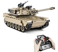Supdex Tank Telecommande 1/18, US M1A2 Télécommandé 2.4Ghz, Modèle de Combat pour Adultes et Enfants RC Char, Char Militaire Miniature avec Tir et Son Réaliste, Réservoir Télécommandé Tir BBS