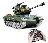 Supdex Tank Télécommandé M26 Pershing, 1/18 Maquette Char, 2.4Ghz Char RC Militaire Adulte et Enfant, Tank RC Téléguidé avec Tir BBS, Fumée et Recul Réalistes, Sons, Chenilles Métalliques