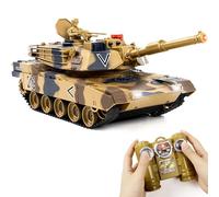 Supdex Tank Telecommande, RC Char, 1/24 Telecommande USA M1A2 Radiocommande, Char de Combat avec de la Fumée et des Lumieres, Telecommandé Enfant, Convient aux Enfants de 6 Ans et Plus