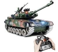 Supdex Tank Telecommande RUS T-90, Char Télécommandé 1/18, Maquette 2,4GHz Modèle de Combat, RC Char pour Adultes et Enfants, Modèle de Combat avec Tir et Son Réaliste