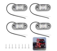 Supecesorio 4 pcs LED latérales Feux Blanc IP65 12 V/24 V Ovale, Ovale Avant et Arrière, feux de gabarit, Position pour Camion remorque Van Caravan Voiture Bus Bateaux, Blanc