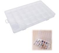 Supecesorio Boîte Rangement Plastique, Petite Boite 28 Compartimentée Transparente, Idéalepour Perles, Bijoux, Visserie, Peche, Boucles, Organisateur Petites Pièces
