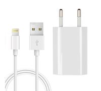 Supecesorio Chargeur pour l Phone 12/11/10/9/8/7/6/5/8 Plus/7 Plus/6S/SE/X/XR/XS/XS Max/SE 2022/SE 2020/Pad, 5V 1A Chargeur pour Phone USB, Charger 5W Prise Adaptateur Secteur avec Câble Lightn 2M