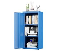 SUPEER Armoire de bureau en métal - Avec porte simple - 88 x 40 x 35 cm - 2 étagères réglables en hauteur - Armoire en métal robuste pour documents, dossiers et accessoires de bureau (bleu)