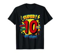 Super 10e Anniversaire Comic Pop Art Wow Cool OMG Oh Yeah Kids T-Shirt