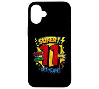 Super 11e Anniversaire Comic Pop Art Wow Cool OMG Oh Yeah Kids Coque pour iPhone 16 Plus