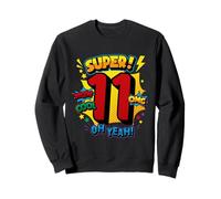 Super 11e Anniversaire Comic Pop Art Wow Cool OMG Oh Yeah Kids Sweatshirt
