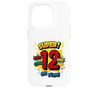 Super 12e Anniversaire Comic Pop Art Wow Cool OMG Oh Yeah Kids Coque pour iPhone 15 Pro