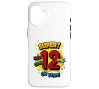 Super 12e Anniversaire Comic Pop Art Wow Cool OMG Oh Yeah Kids Coque pour iPhone 16