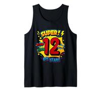 Super 12e Anniversaire Comic Pop Art Wow Cool OMG Oh Yeah Kids Débardeur