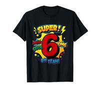Super 6ème Anniversaire Comic Pop Art - Wow Cool OMG Oh Yeah Kids T-Shirt