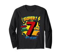 Super 7e Anniversaire de la Bande dessinée Pop Art - Wow Cool OMG Oh Yeah Kids Manche Longue