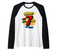 Super 7e Anniversaire de la Bande dessinée Pop Art - Wow Cool OMG Oh Yeah Kids Manche Raglan