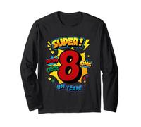 Super 8e Anniversaire Comic Pop Art - Wow Cool OMG Oh Yeah Kids Manche Longue
