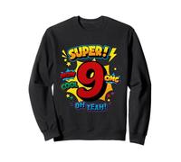Super 9e Anniversaire Comic Pop Art - Wow Cool OMG Oh Yeah Kids Sweatshirt