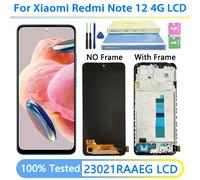 Super AMOLED pour Xiaomi Redmi Note 12 4G 23021RAAEG LCD écran tactile numériseur Note12 4G cadre d'affichage OLED With Frame