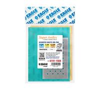 Super Assilex Lot de 6 feuilles abrasives flexibles Job-PAK assorties U191-150 A + 1 m de patin manuel pour demi-feuilles