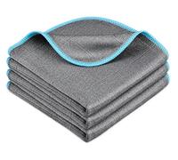 SUPER B Chiffon Microfibre Fibre de Carbone 30×30 cm - Lot de 3, Lavette Microfibre Ultra Absorbante, Chiffon Vitre sans Trace, Chiffon Carrosserie Auto, Polissage sans Rayures, Lavable & Réutilisable